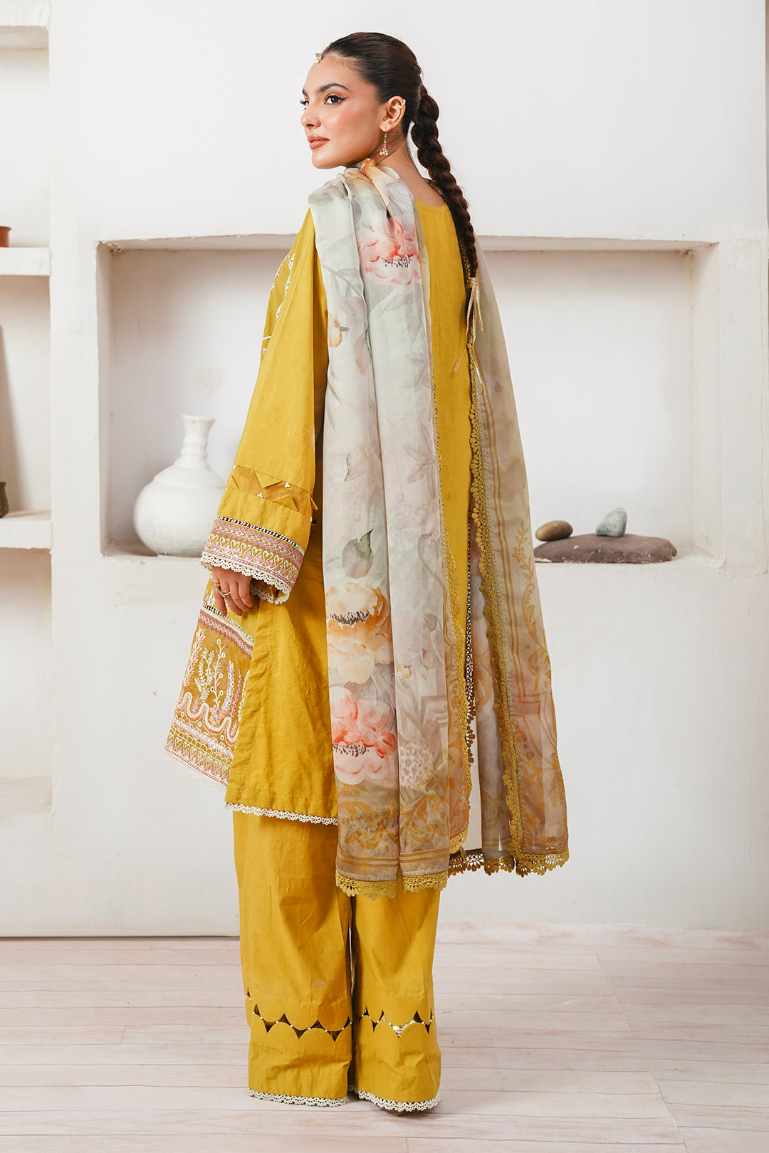 Zellbury | Unstitched 3 Piece Cambric | Embroidered Shirt Shalwar Dupatta - 0156 -  Zellbury Women Signature Unstitched - Original Designer Dress - House of Maryam