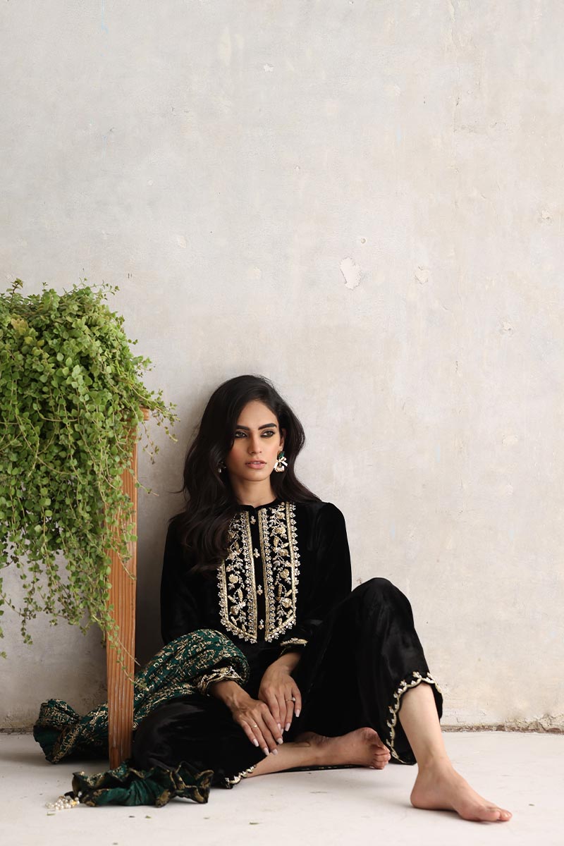 Sana Abbas | Velvet Formals | ZAAI -  Sana Abbas Ladies Clothes - Original Designer Dress - House of Maryam