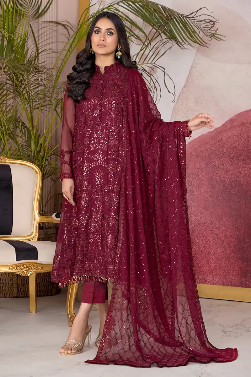 Zarif | Afreen Formals | ZA 04 MULBERRY -  Zarif Formal - Original Designer Dress - House of Maryam