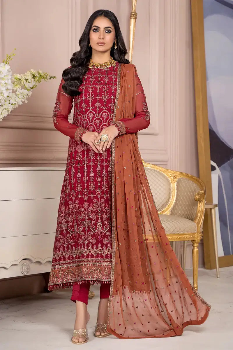 Zarif | Afreen Formals | ZA 08 GARNET -  Zarif Formal - Original Designer Dress - House of Maryam