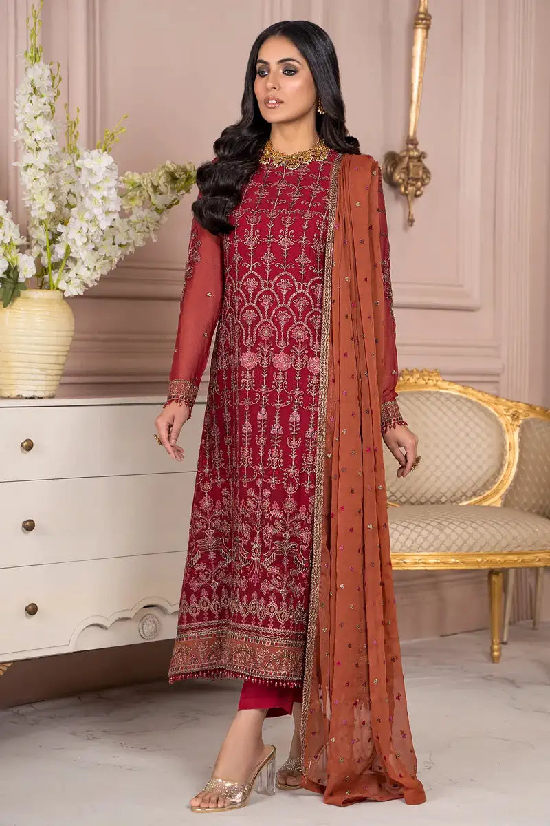 Zarif | Afreen Formals | ZA 08 GARNET -  Zarif Formal - Original Designer Dress - House of Maryam