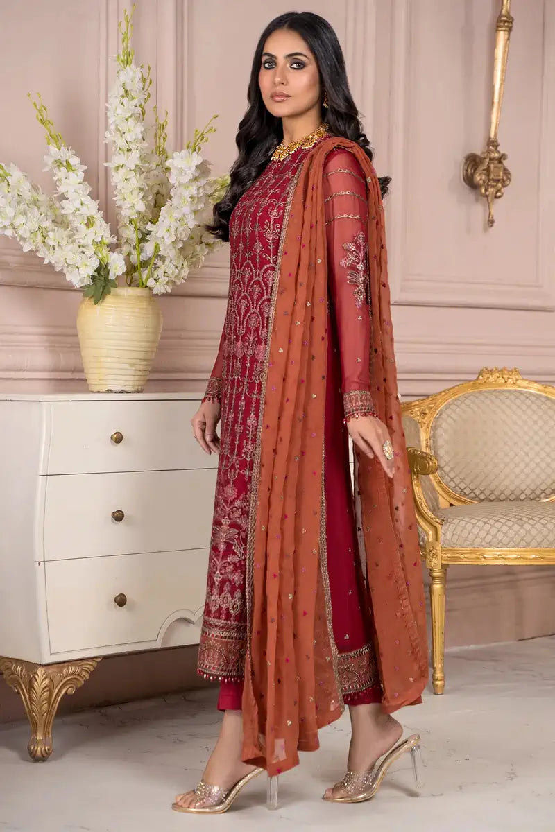 Zarif | Afreen Formals | ZA 08 GARNET -  Zarif Formal - Original Designer Dress - House of Maryam
