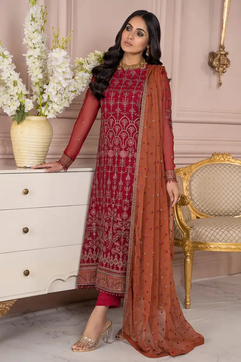 Zarif | Afreen Formals | ZA 08 GARNET -  Zarif Formal - Original Designer Dress - House of Maryam