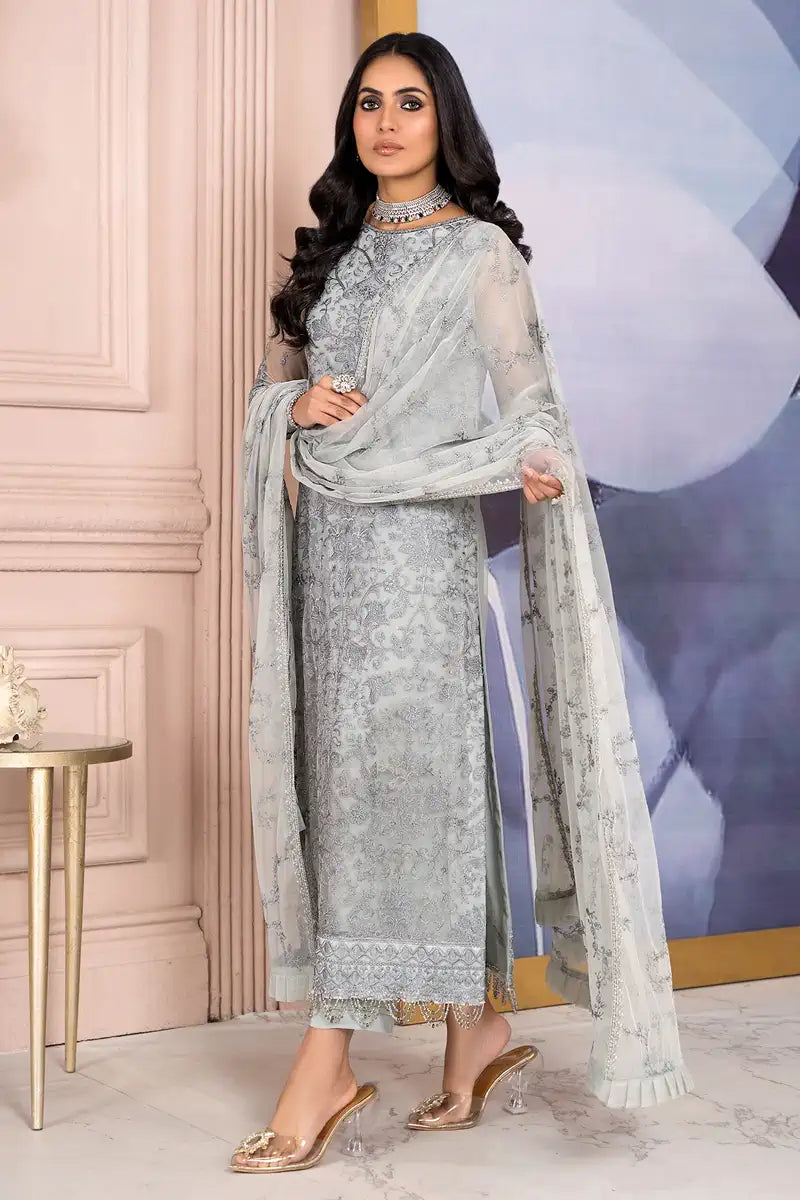 Zarif | Afreen Formals | ZA 02 STEEL GREY -  Zarif Formal - Original Designer Dress - House of Maryam