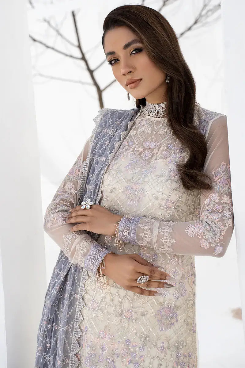 Zarif | LA CELESTE LUXURY Formals | ZLC 02 PEARL WHITE -  Zarif Formal - Original Designer Dress - House of Maryam