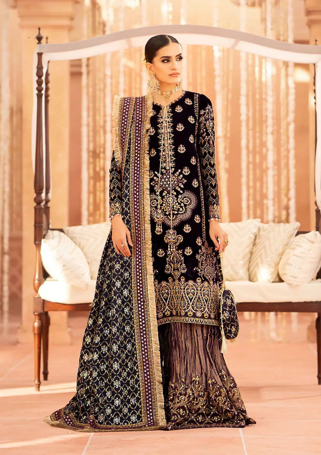 Aik Atelier | Zardozi Velvet 23 | 09 -  Aik Atelier Formal - Original Designer Dress - House of Maryam