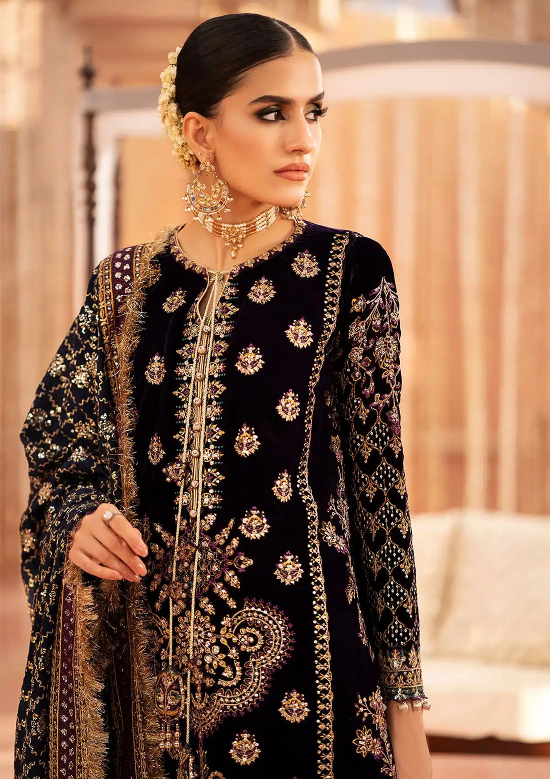 Aik Atelier | Zardozi Velvet 23 | 09 -  Aik Atelier Formal - Original Designer Dress - House of Maryam
