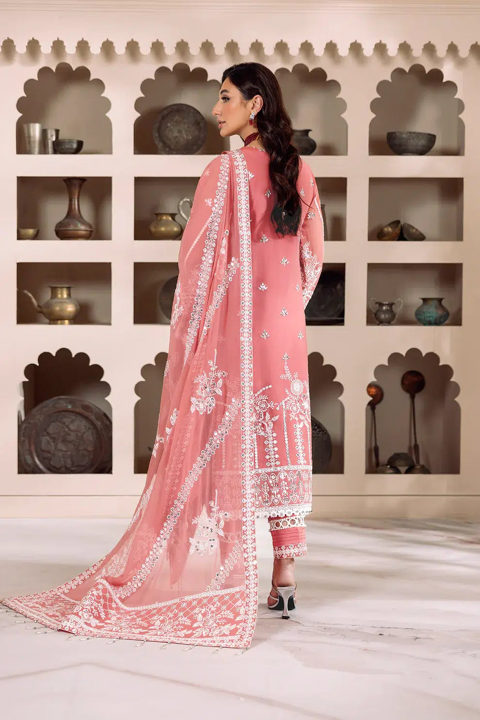 Alizeh | Dua Formals 23 | DUA-V01D04B- MEHRUNISA ( PINK ) -  Alizeh Formal - Original Designer Dress - House of Maryam