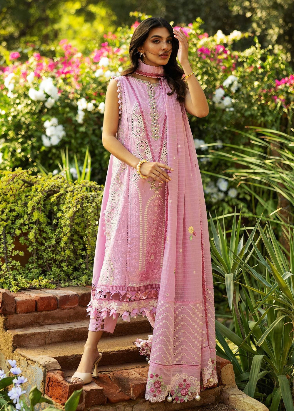 Sadaf Fawad Khan | Siraa Lawn 25 | FRENCH HEARTS - B -  Sadaf Fawad Khan Ladies Clothes - Original Designer Dress - House of Maryam