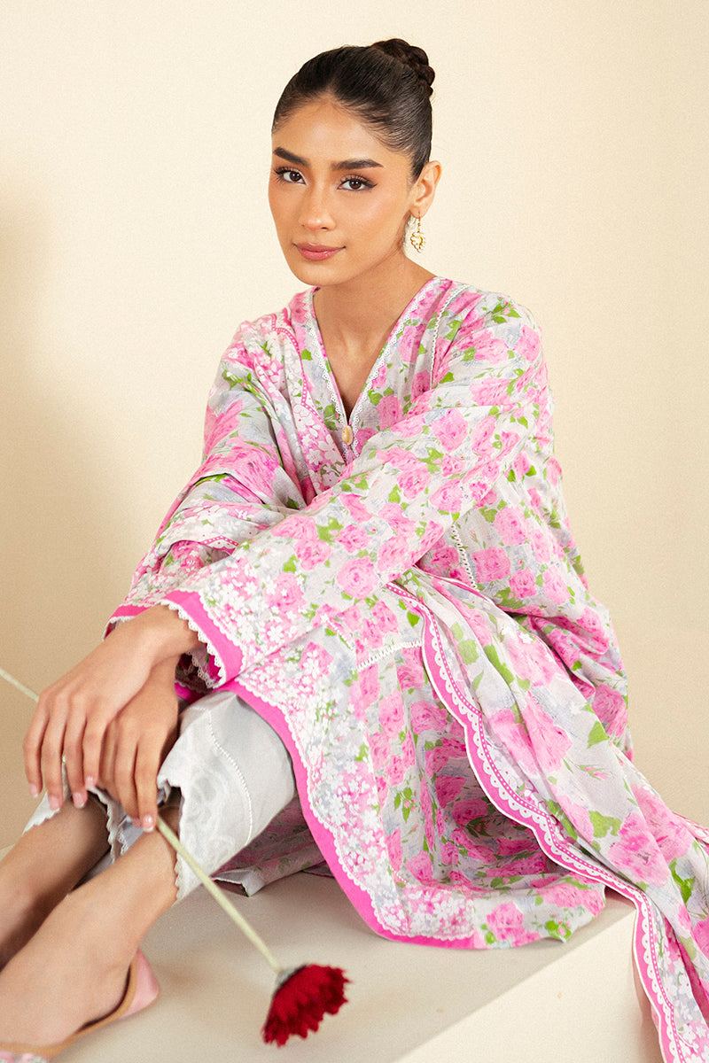 Cross Stitch | Daily Lawn 24 | FLORAL WIND-3 PIECE LAWN SUIT -  Cross Stitch Casuals - Original Designer Dress - House of Maryam