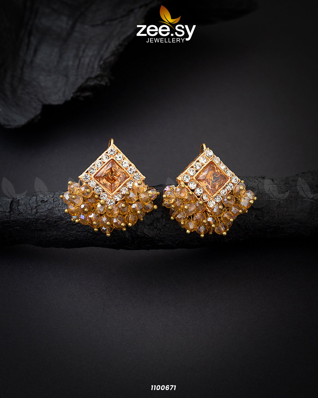 Earrings-0343 -  Zeesy Earrings - Original Designer Dress - House of Maryam