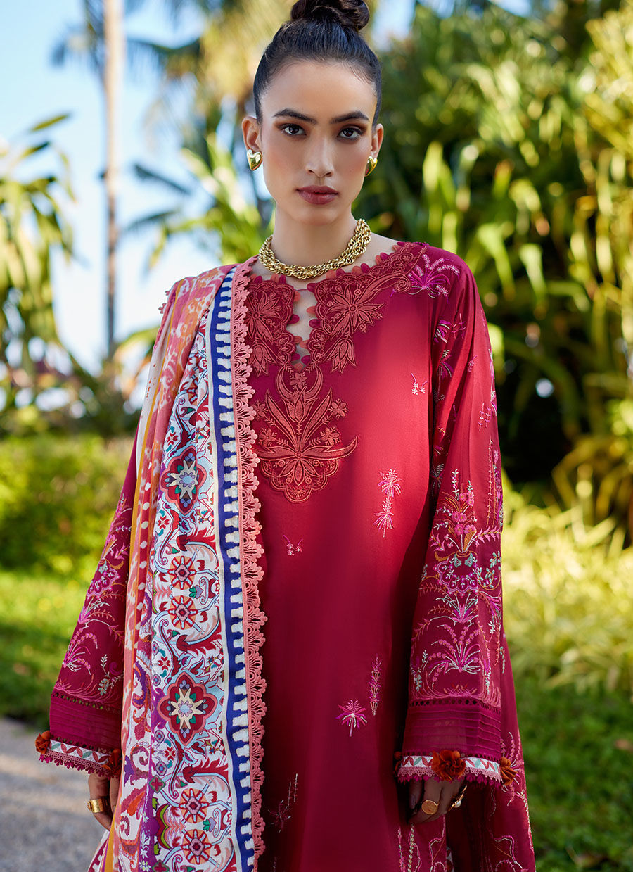 Farah Talib Aziz | Suay Lawn 24 | ENZO RED -  Farah Talib Aziz Luxury - Original Designer Dress - House of Maryam