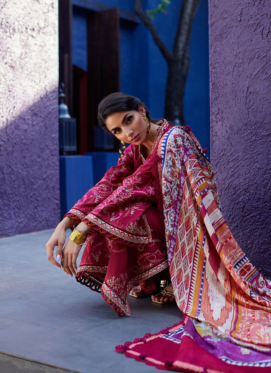 Farah Talib Aziz | Suay Lawn 24 | ENZO RED -  Farah Talib Aziz Luxury - Original Designer Dress - House of Maryam