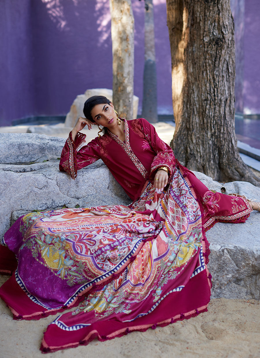 Farah Talib Aziz | Suay Lawn 24 | ENZO RED -  Farah Talib Aziz Luxury - Original Designer Dress - House of Maryam