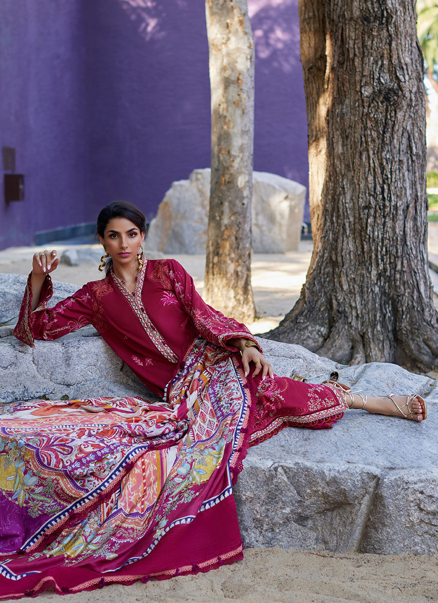 Farah Talib Aziz | Suay Lawn 24 | ENZO RED -  Farah Talib Aziz Luxury - Original Designer Dress - House of Maryam