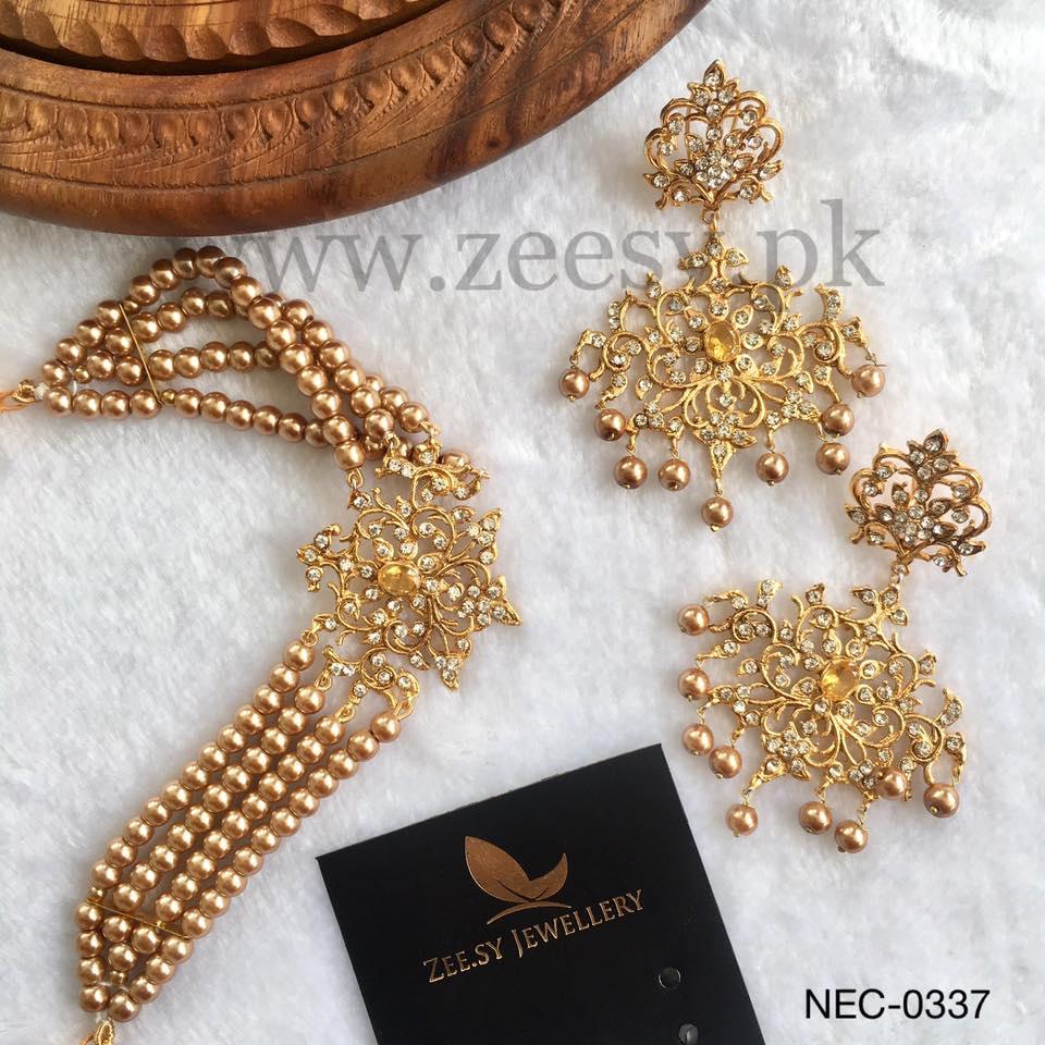 Sunflower Necklace-0337 -  Zeesy Necklace Sets - Original Designer Dress - House of Maryam