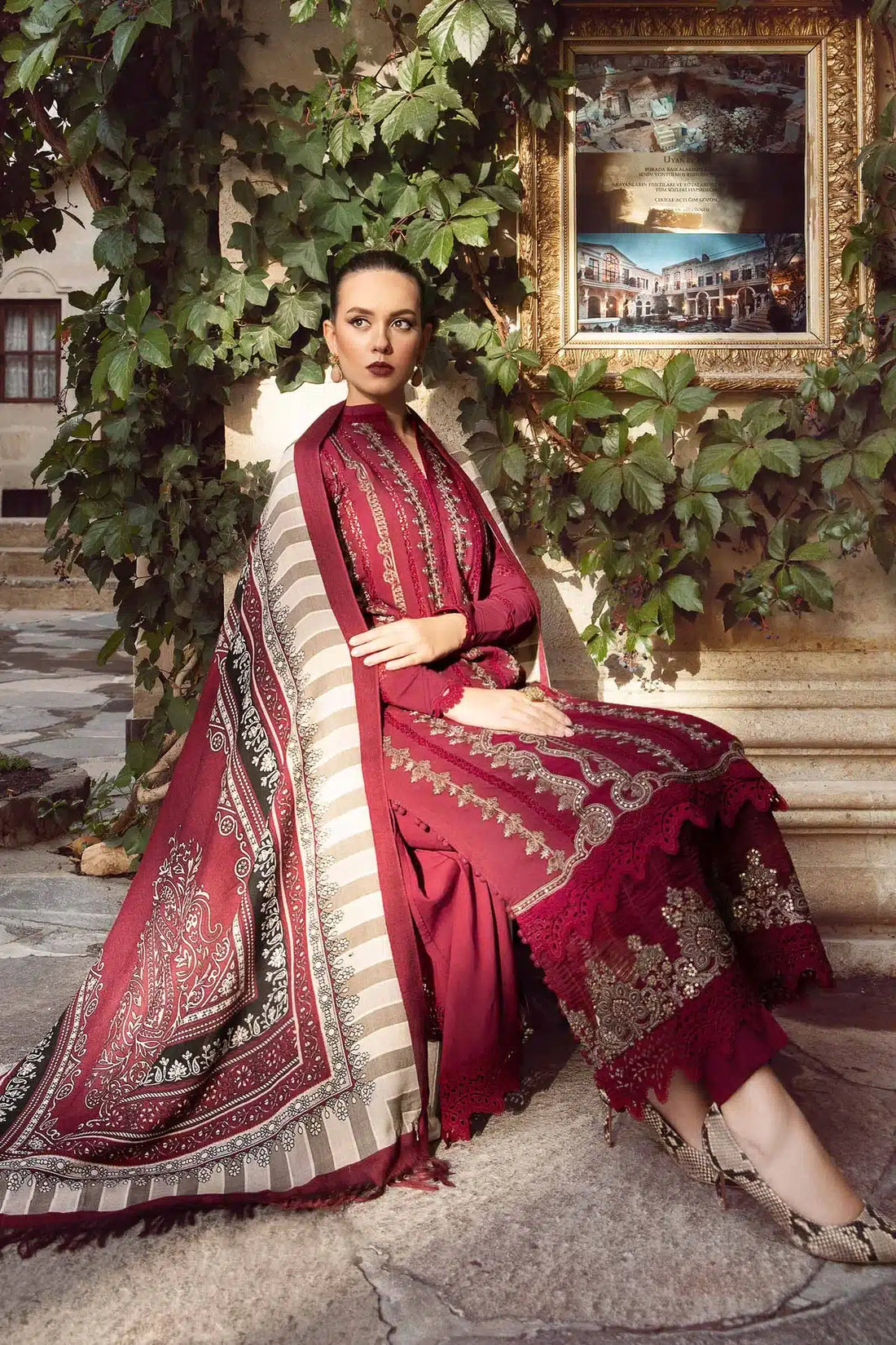 Maria B | M Prints Winter 23 | MPT-2002-A -  Maria B Luxury - Original Designer Dress - House of Maryam