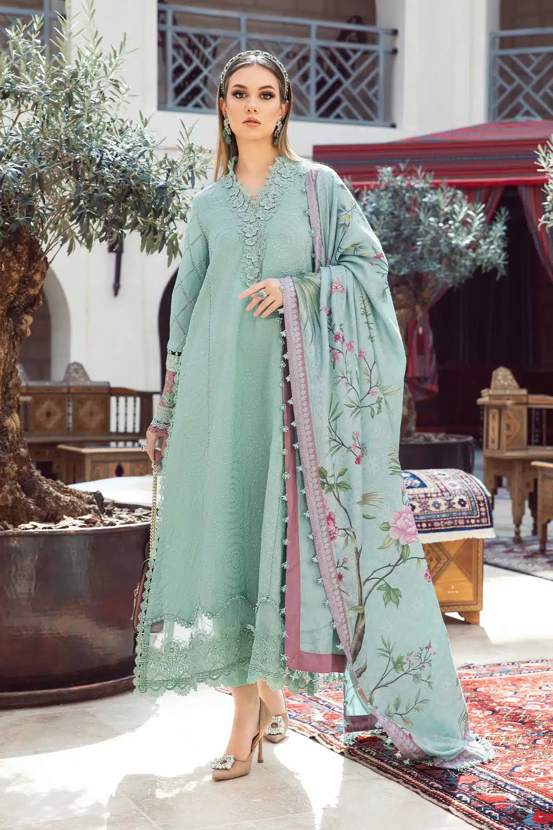Maria B | M Prints Winter 23 | MPT-2001-A -  Maria B Luxury - Original Designer Dress - House of Maryam