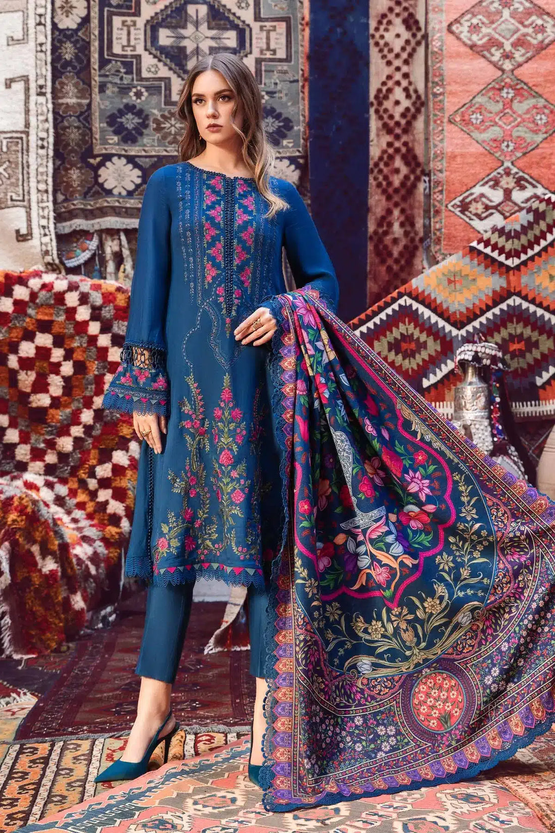 Maria B | M Prints Winter 23 | MPT-2004-B -  Maria B Luxury - Original Designer Dress - House of Maryam