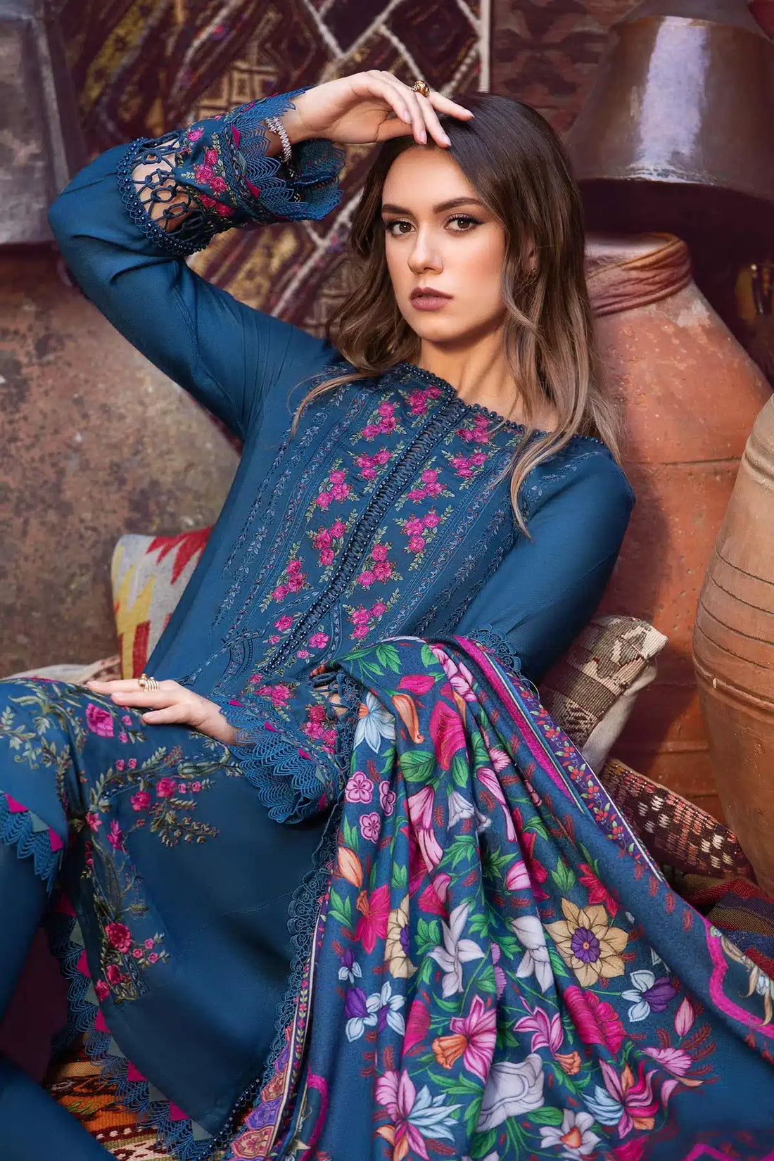 Maria B | M Prints Winter 23 | MPT-2004-B -  Maria B Luxury - Original Designer Dress - House of Maryam
