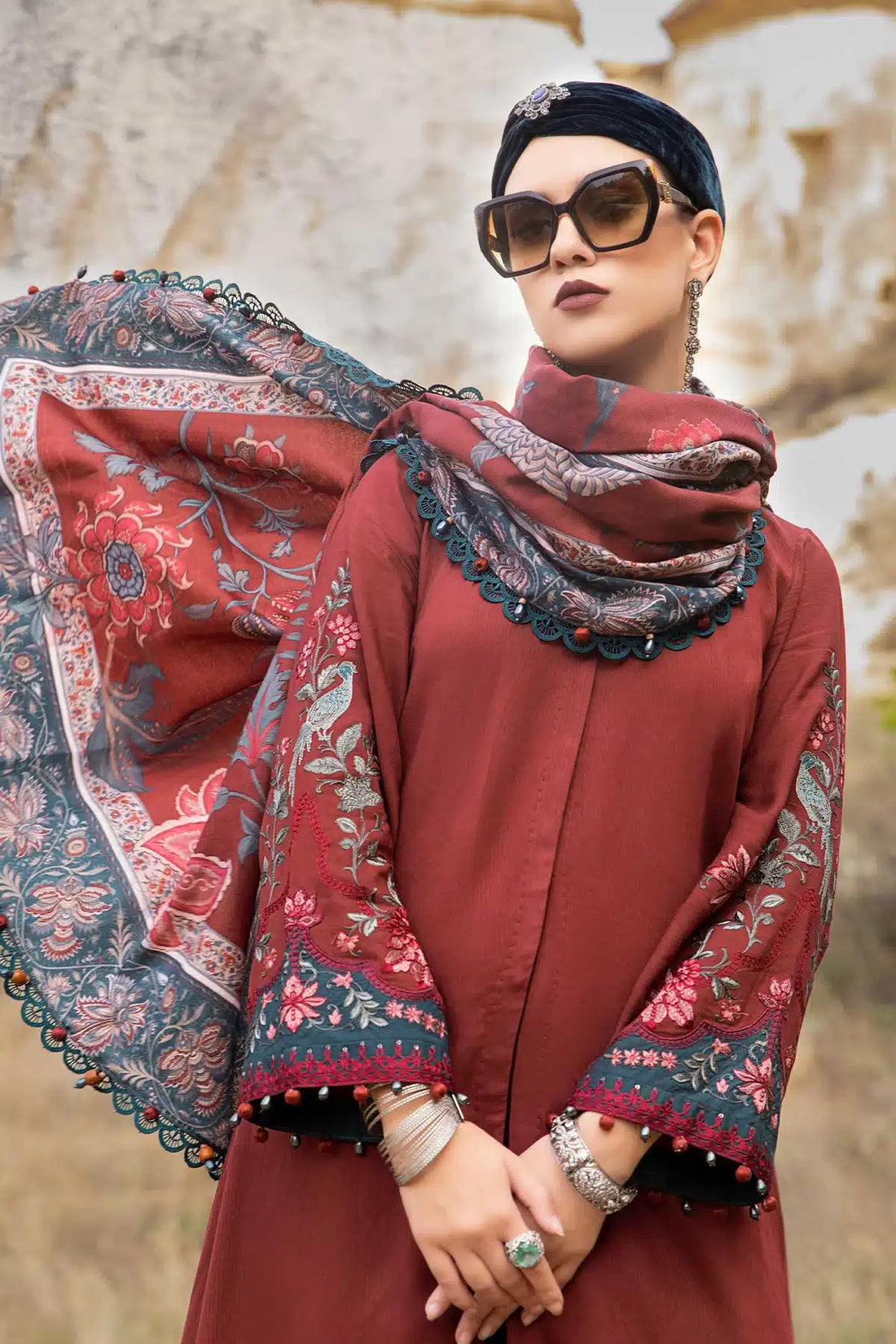 Maria B | M Prints Winter 23 | MPT-2005-A -  Maria B Luxury - Original Designer Dress - House of Maryam