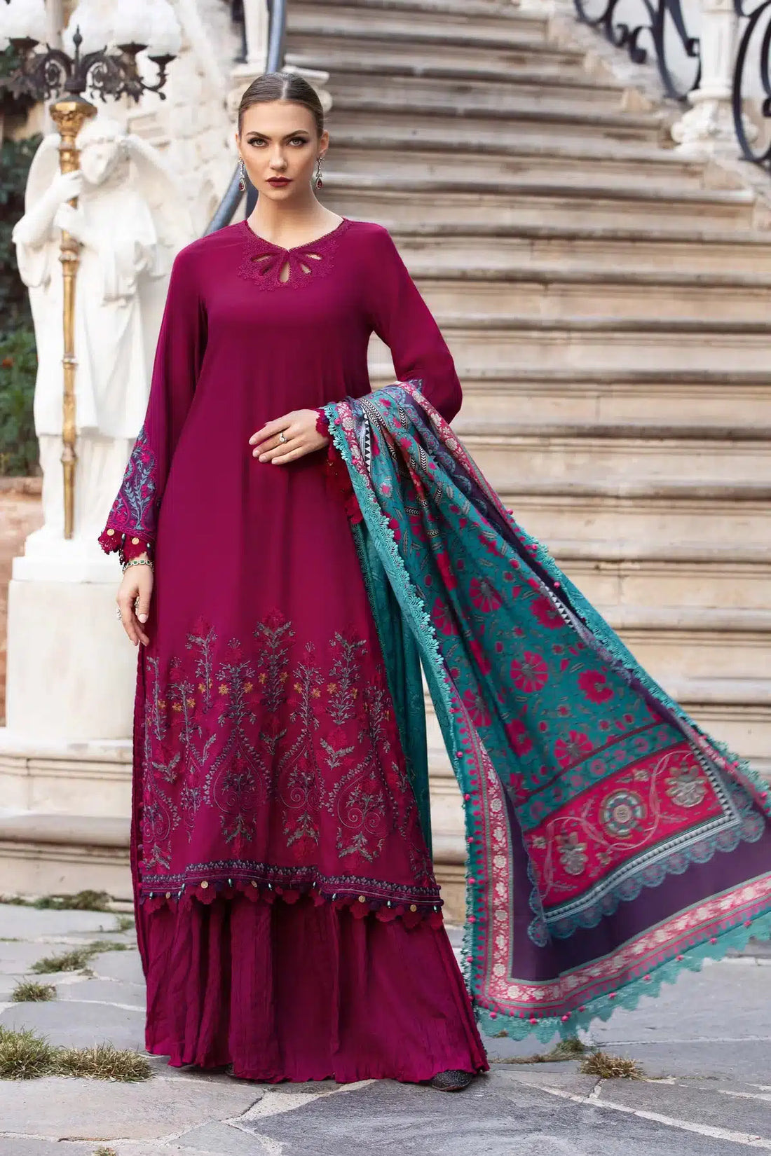 Maria B | M Prints Winter 23 | MPT-2006-B -  Maria B Luxury - Original Designer Dress - House of Maryam