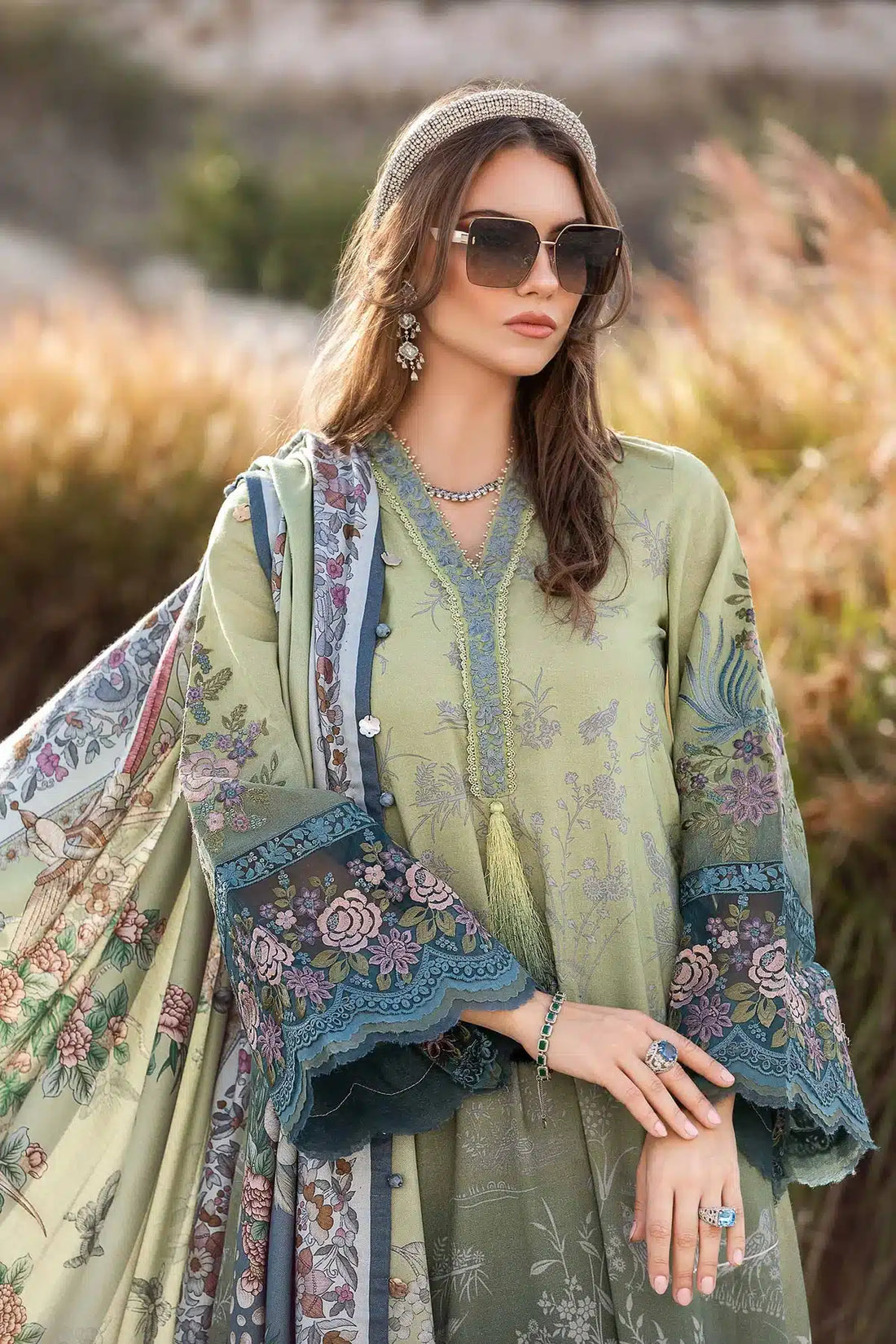 Maria B | M Prints Winter 23 | MPT-2007-A -  Maria B Luxury - Original Designer Dress - House of Maryam