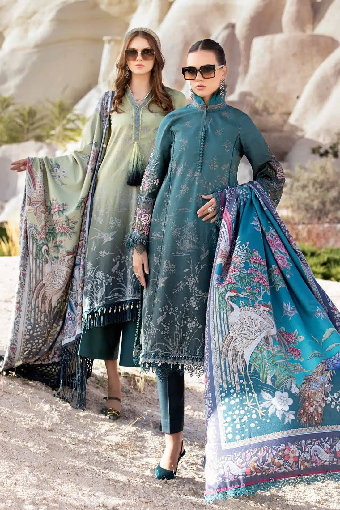 Maria B | M Prints Winter 23 | MPT-2007-B -  Maria B Luxury - Original Designer Dress - House of Maryam