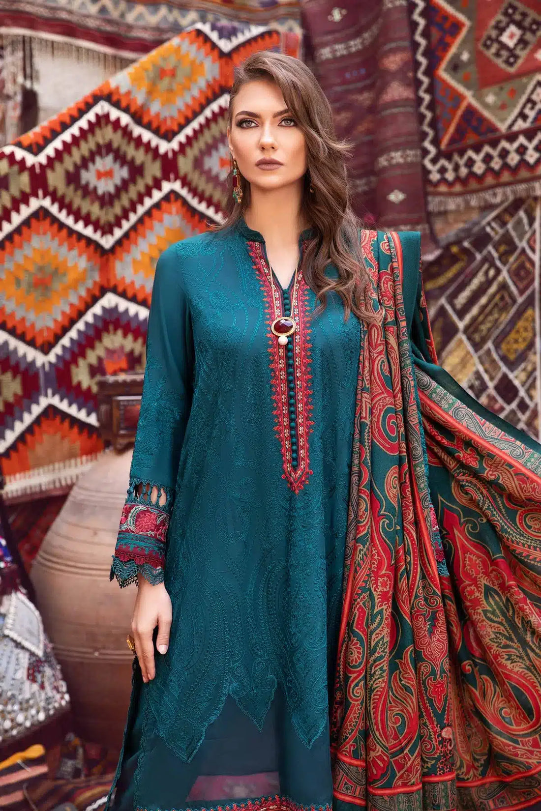 Maria B | M Prints Winter 23 | MPT-2008-A -  Maria B Luxury - Original Designer Dress - House of Maryam