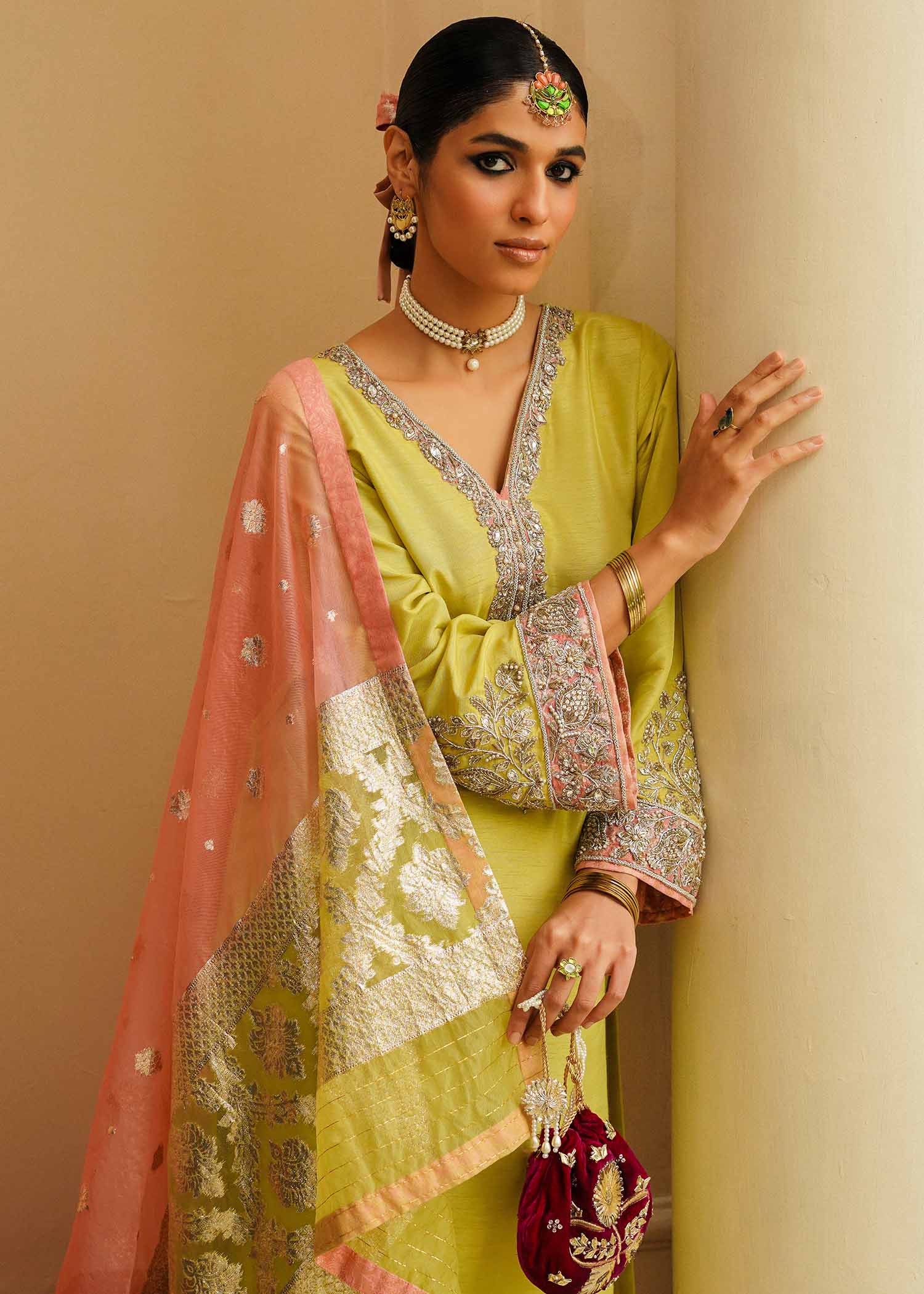 Mahgul | Eid Edit 2024 | Lemon Mint -  Mahgul Luxury - Original Designer Dress - House of Maryam