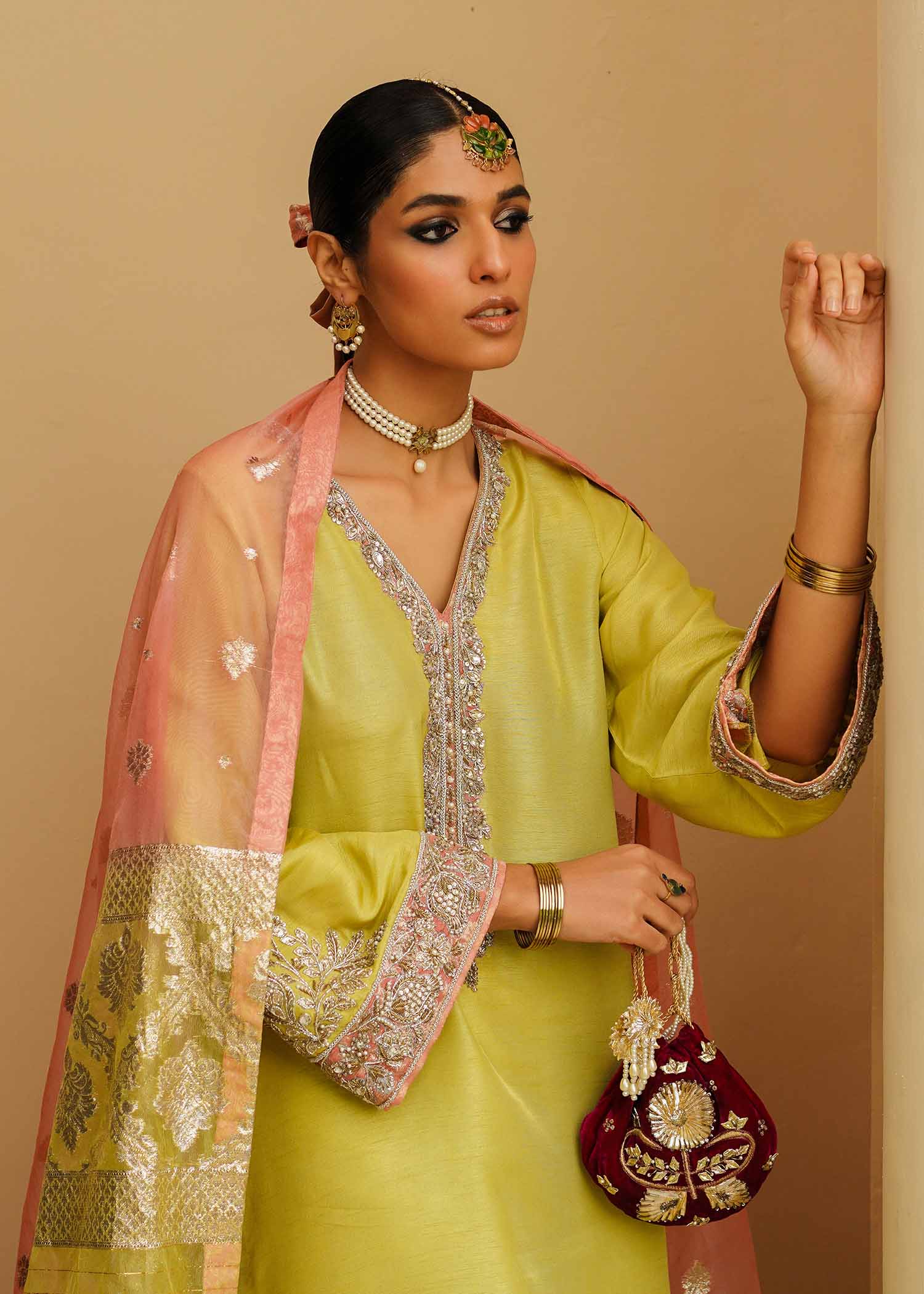 Mahgul | Eid Edit 2024 | Lemon Mint -  Mahgul Luxury - Original Designer Dress - House of Maryam