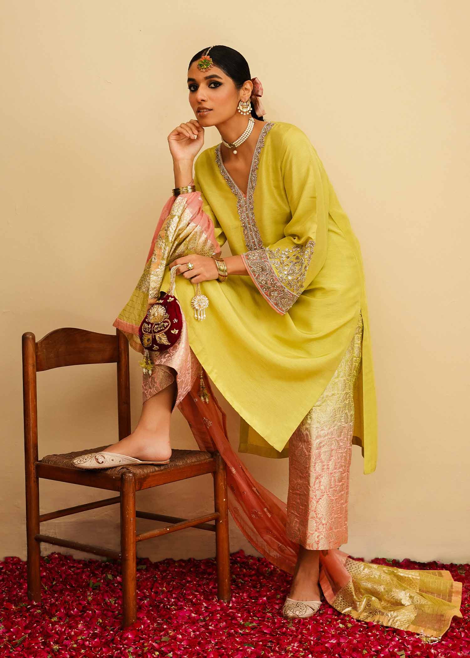 Mahgul | Eid Edit 2024 | Lemon Mint -  Mahgul Luxury - Original Designer Dress - House of Maryam