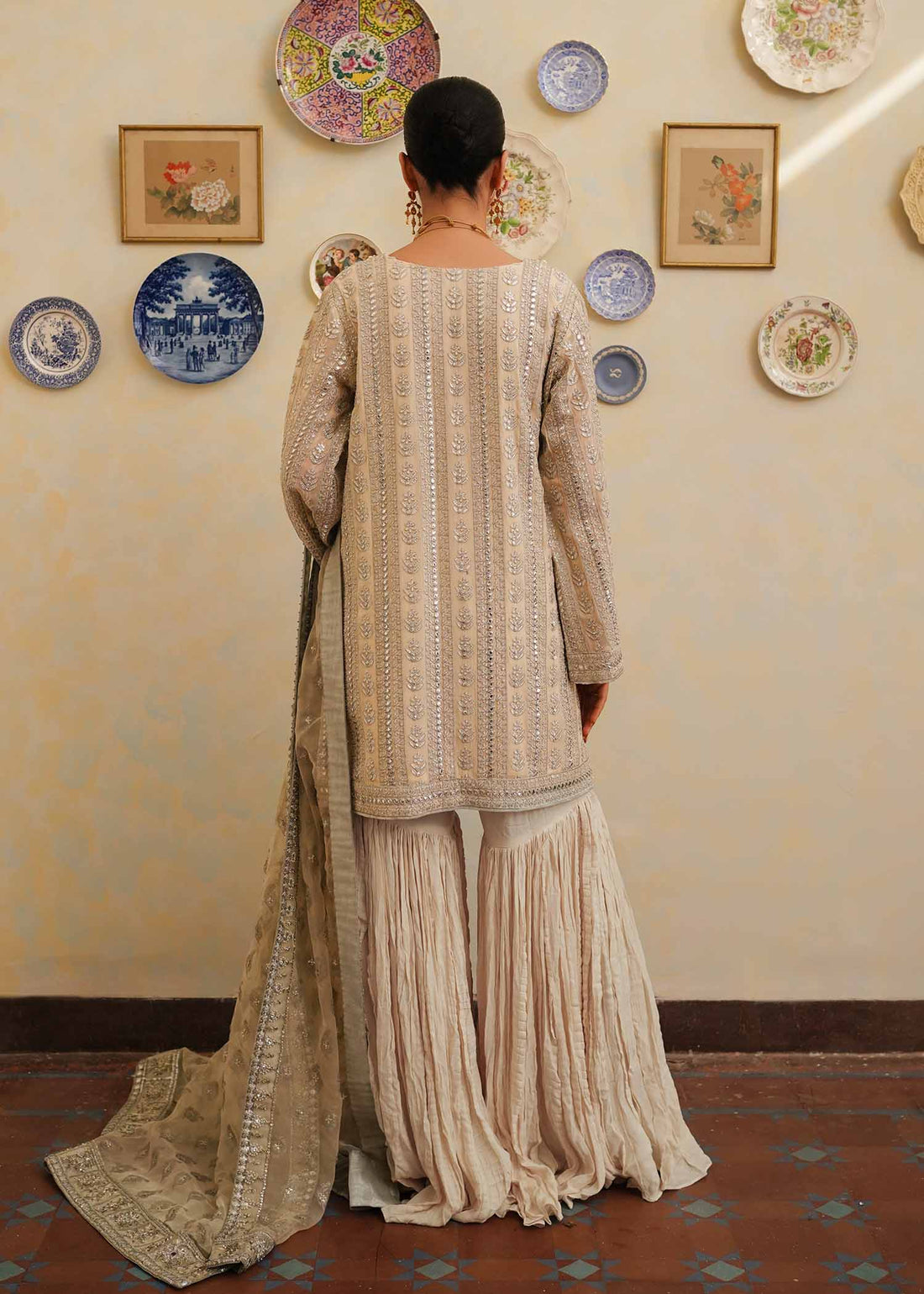 Mahgul | Eid Edit 2024 | Crushed Silver -  Mahgul Luxury - Original Designer Dress - House of Maryam