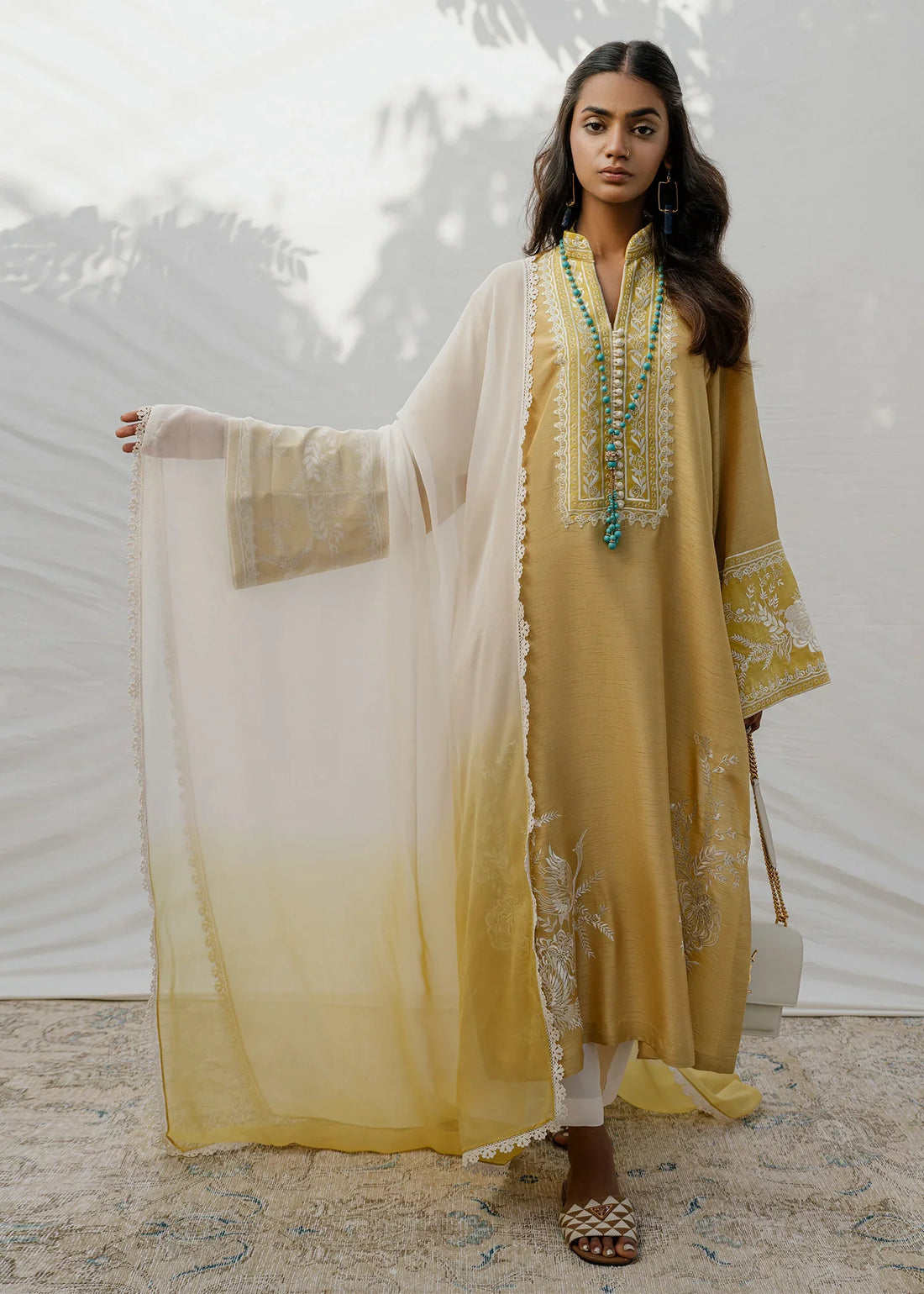Mahgul | Eid Edit 2024 | Yellow Gold -  Mahgul Luxury - Original Designer Dress - House of Maryam
