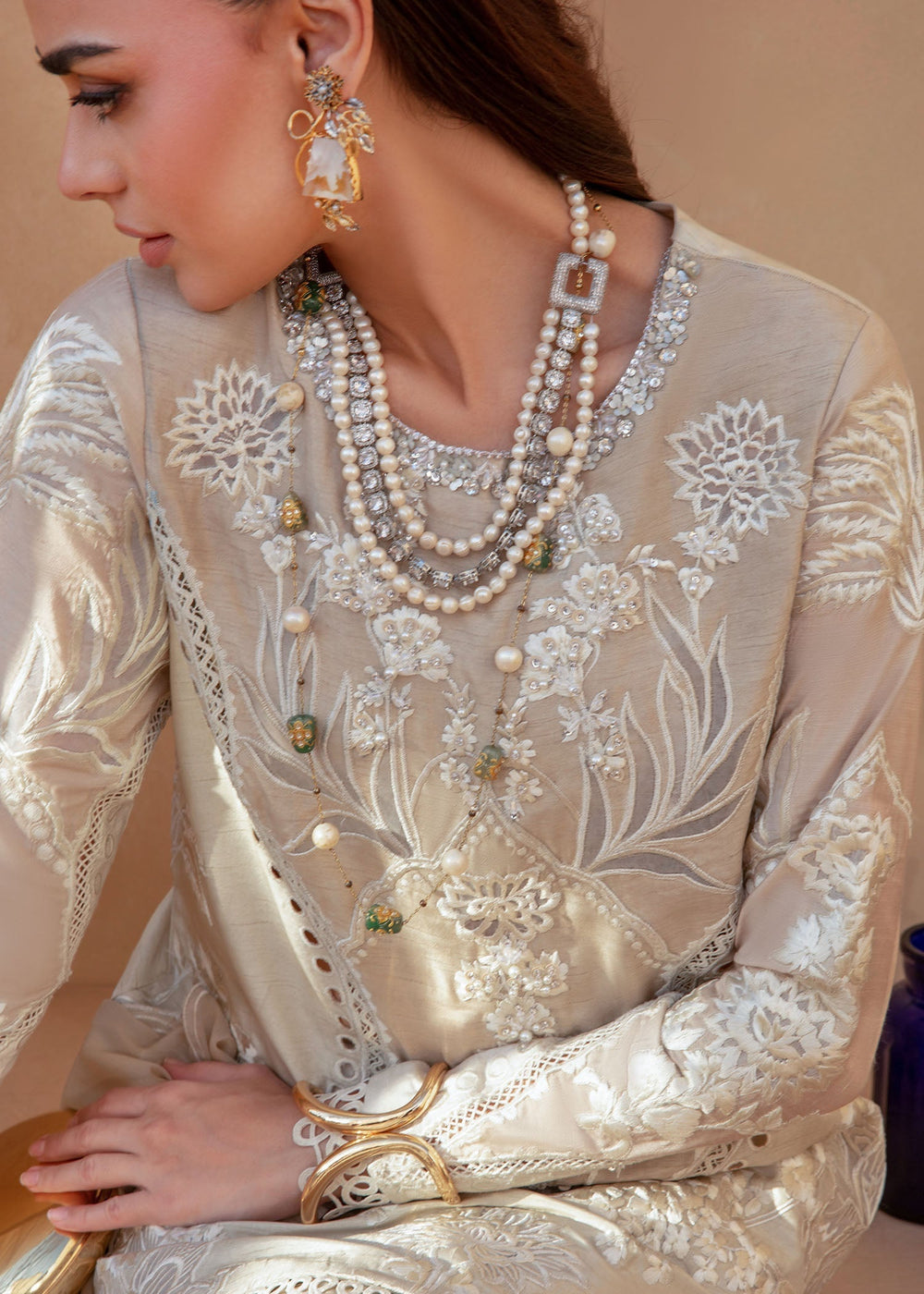 Saira Shakira | Rosea Casual Pret 25 | Latte Glow -  Saira Shakira Ladies Clothes - Original Designer Dress - House of Maryam