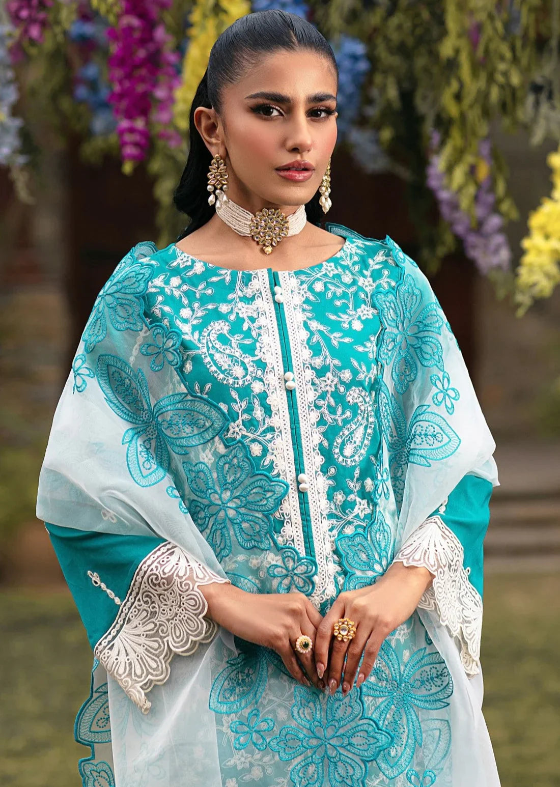 Mohagni | Muntazir Luxury Lawn 24 | MGZ-10 -  Mohagni Luxury - Original Designer Dress - House of Maryam