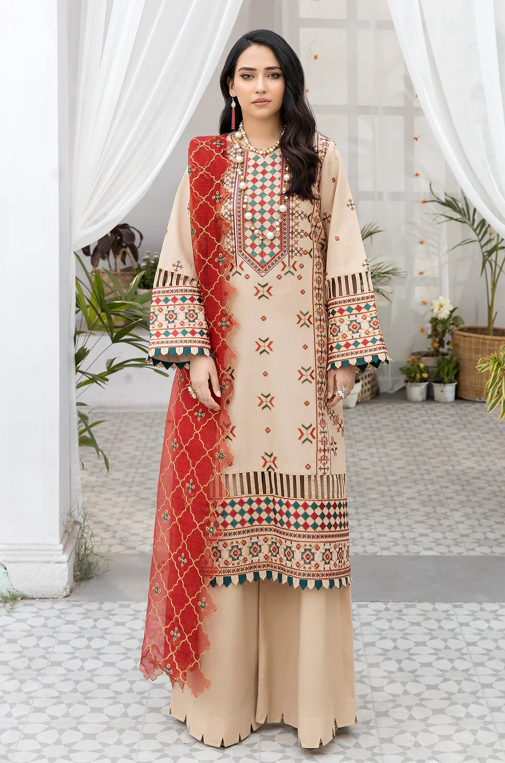 Mohagni | Muntazir Luxury Lawn 24 | AM-15 -  Mohagni Luxury - Original Designer Dress - House of Maryam