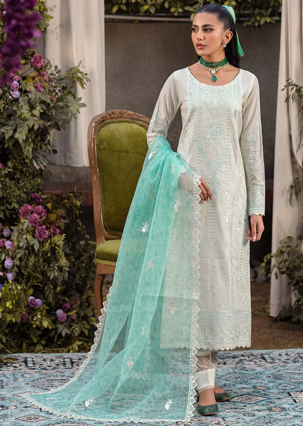 Mohagni | Muntazir Luxury Lawn 24 | CM-03 -  Mohagni Luxury - Original Designer Dress - House of Maryam