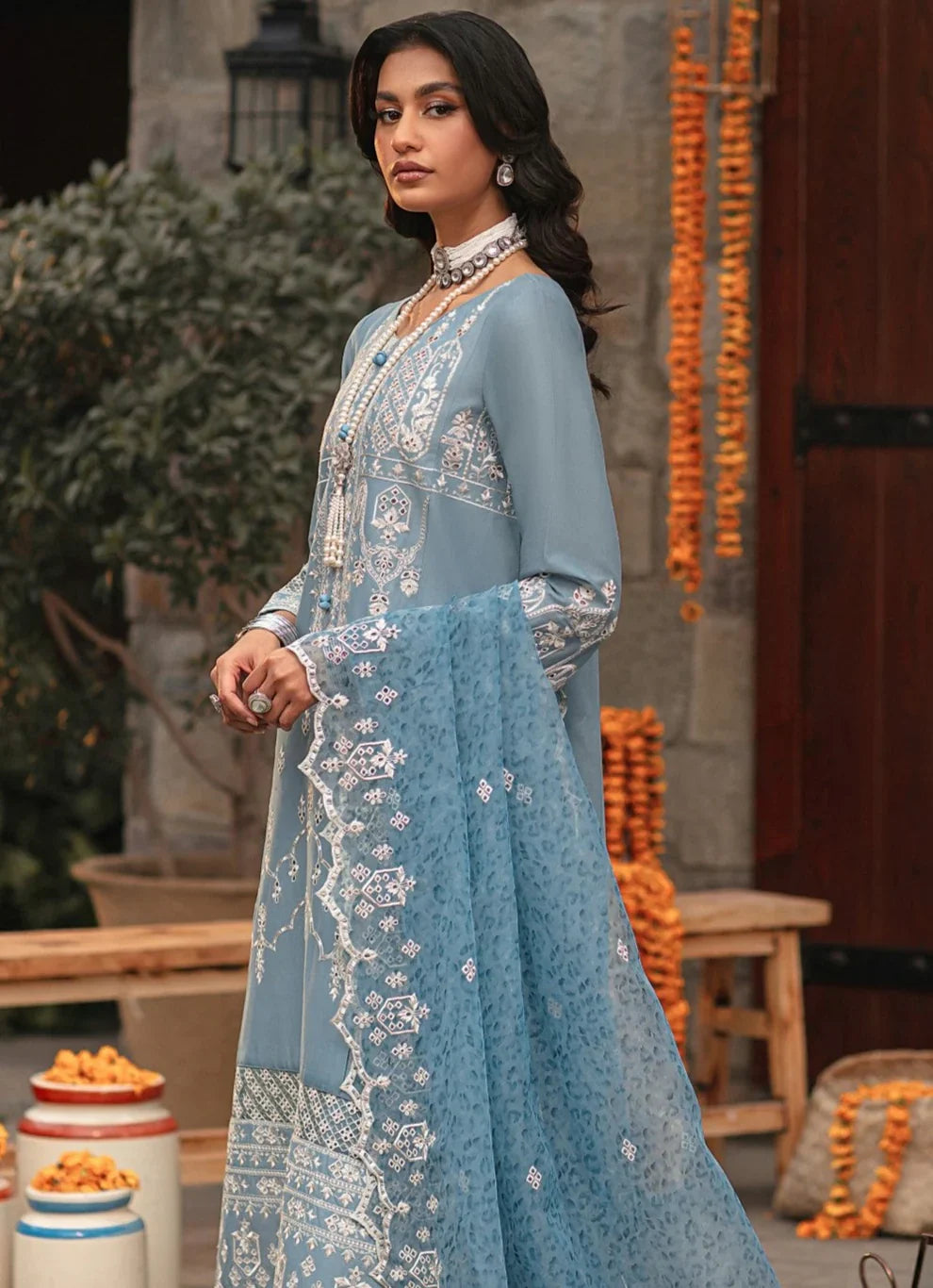 Mohagni | Muntazir Luxury Lawn 24 | CM-07 -  Mohagni Luxury - Original Designer Dress - House of Maryam