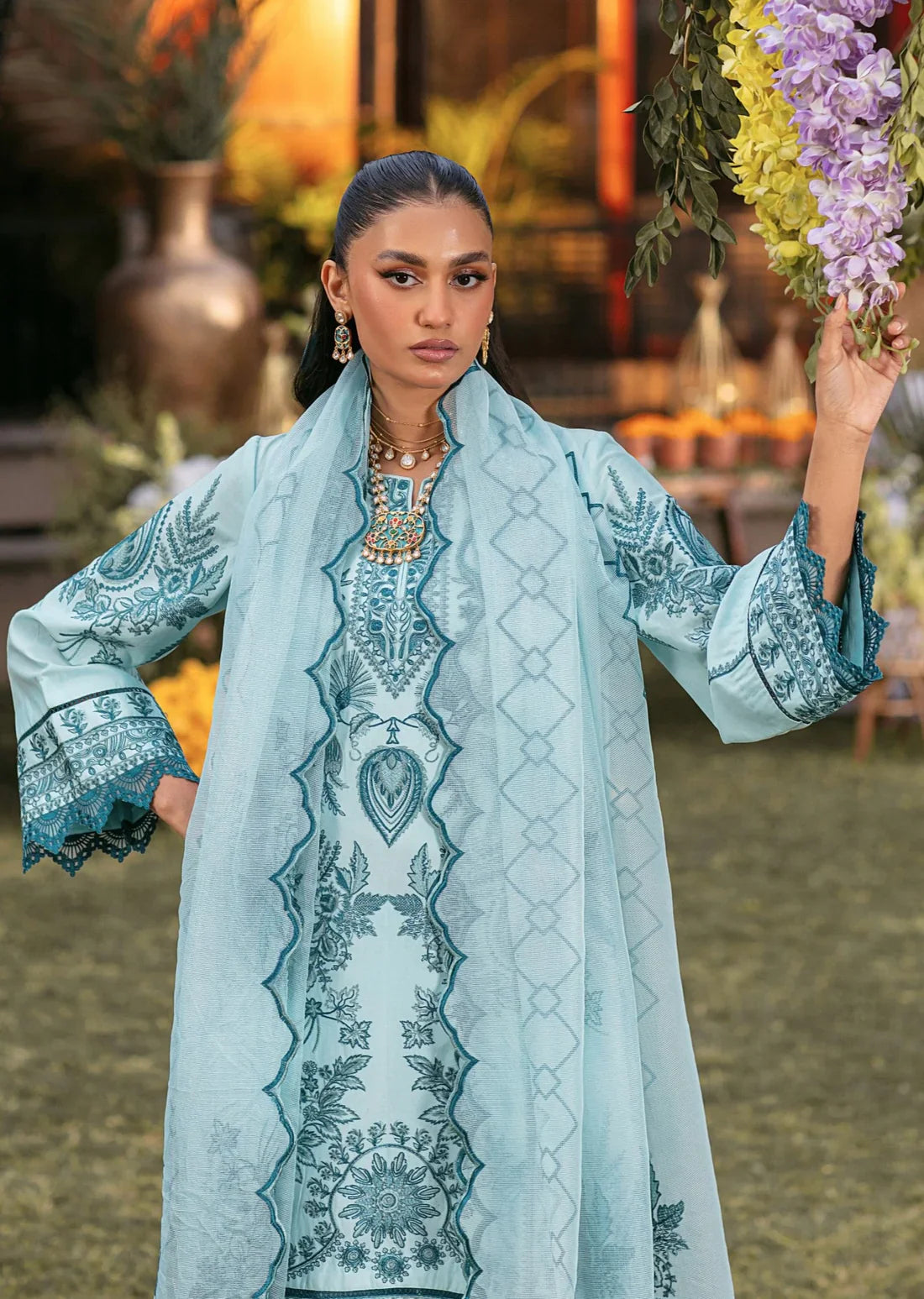 Mohagni | Muntazir Luxury Lawn 24 | CM-10 -  Mohagni Luxury - Original Designer Dress - House of Maryam