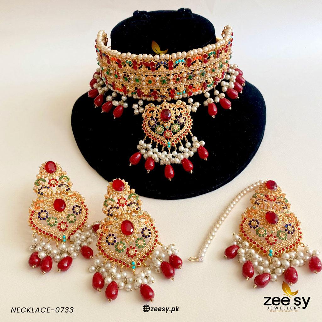 Necklace-0733 -  Zeesy Necklace Sets - Original Designer Dress - House of Maryam