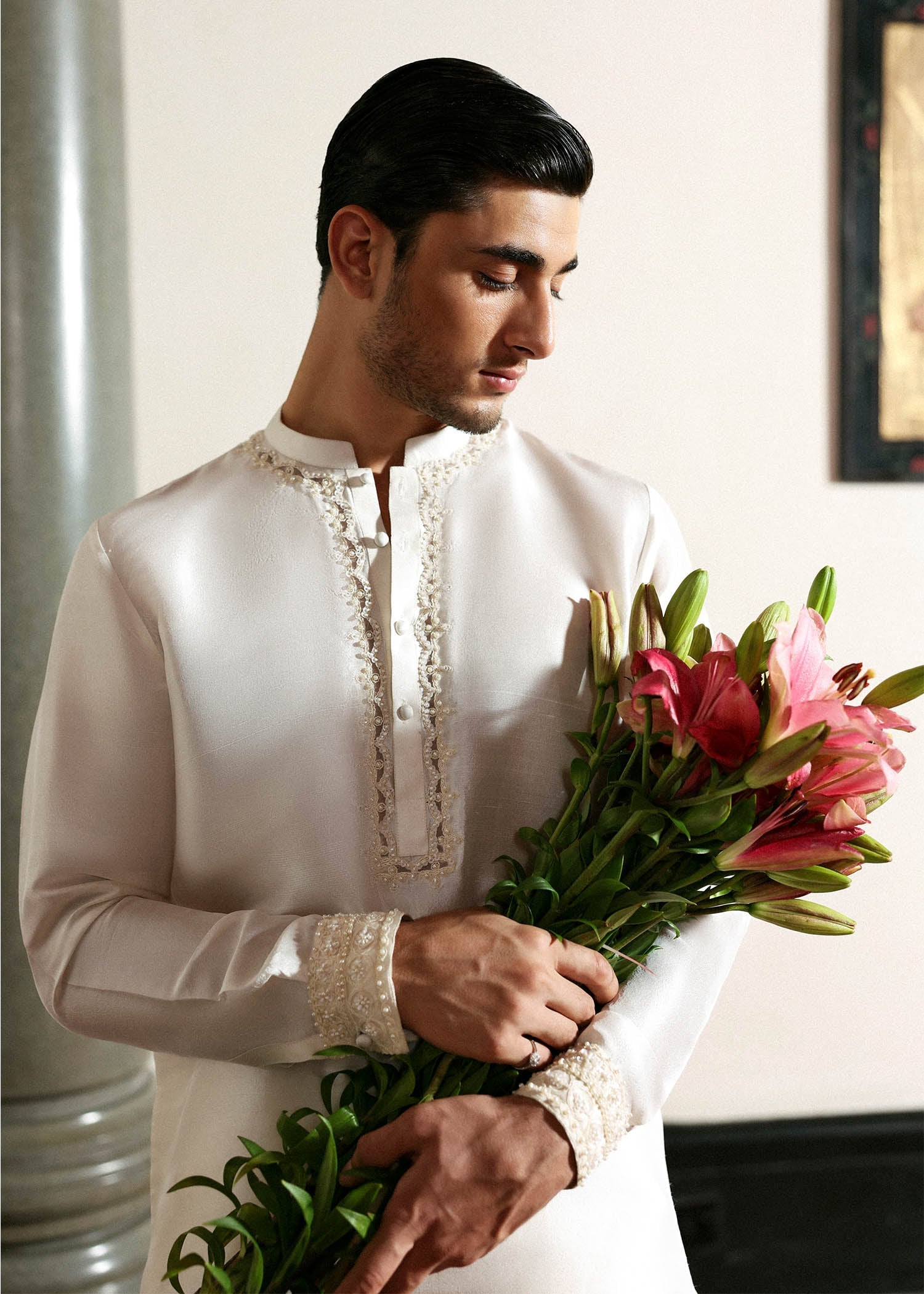 Hussain Rehar I The Scent Luxury Pret 25 I Vellin -  Hussain Rehar MensWear - Original Designer Dress - House of Maryam