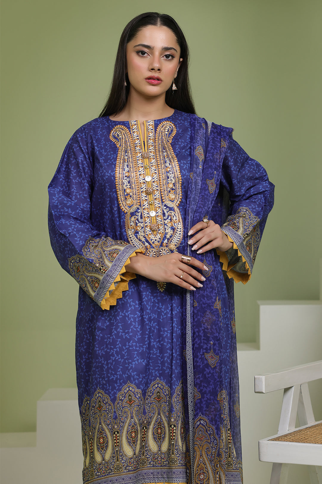 Zellbury | Unstitched 2 Piece Lawn | Embroidered Shirt Dupatta - 1688 -  Zellbury Women Essential Unstitched - Original Designer Dress - House of Maryam