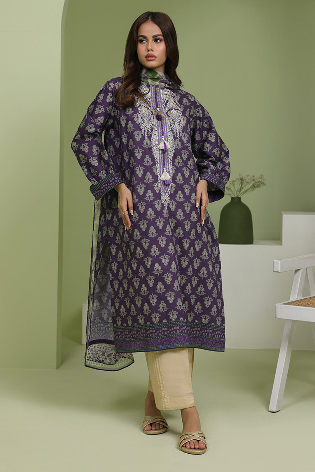 Zellbury | Unstitched 2 Piece Lawn | Embroidered Shirt Dupatta - 1695 -  Zellbury Women Essential Unstitched - Original Designer Dress - House of Maryam