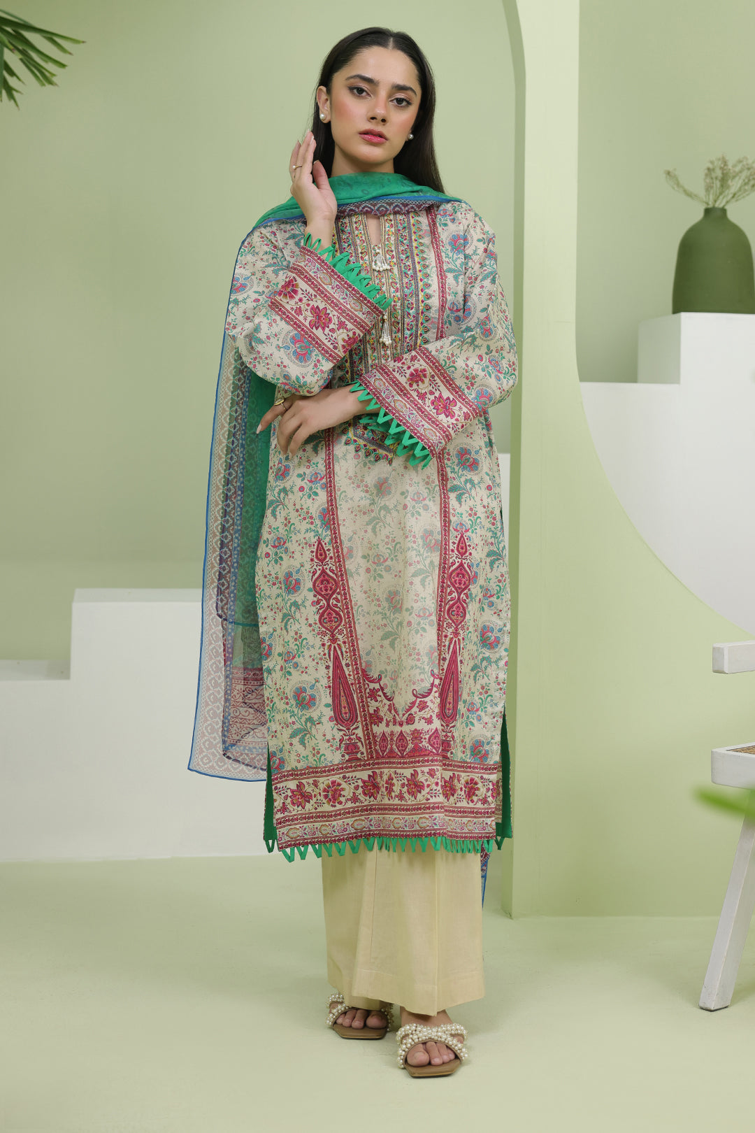 Zellbury | Unstitched 2 Piece Lawn | Embroidered Shirt Dupatta - 1714 -  Zellbury Women Essential Unstitched - Original Designer Dress - House of Maryam