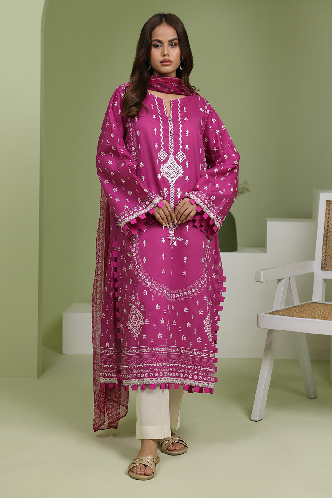 Zellbury | Unstitched 2 Piece Lawn | Embroidered Shirt Dupatta - 1717 -  Zellbury Women Essential Unstitched - Original Designer Dress - House of Maryam