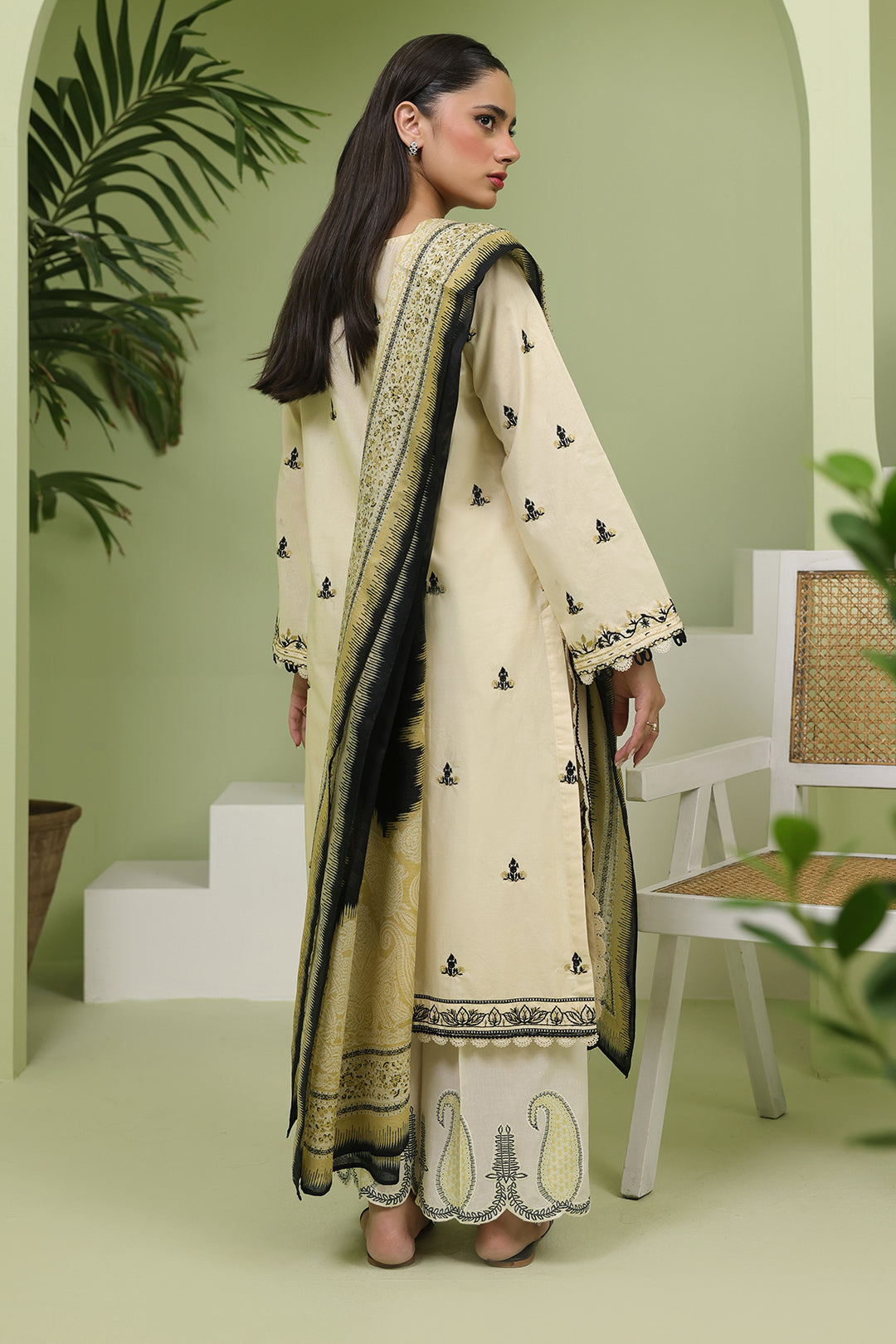 Zellbury | Unstitched 3 Piece Lawn | Embroidered Shirt Shalwar Dupatta - 1369 -  Zellbury Women Essential Unstitched - Original Designer Dress - House of Maryam