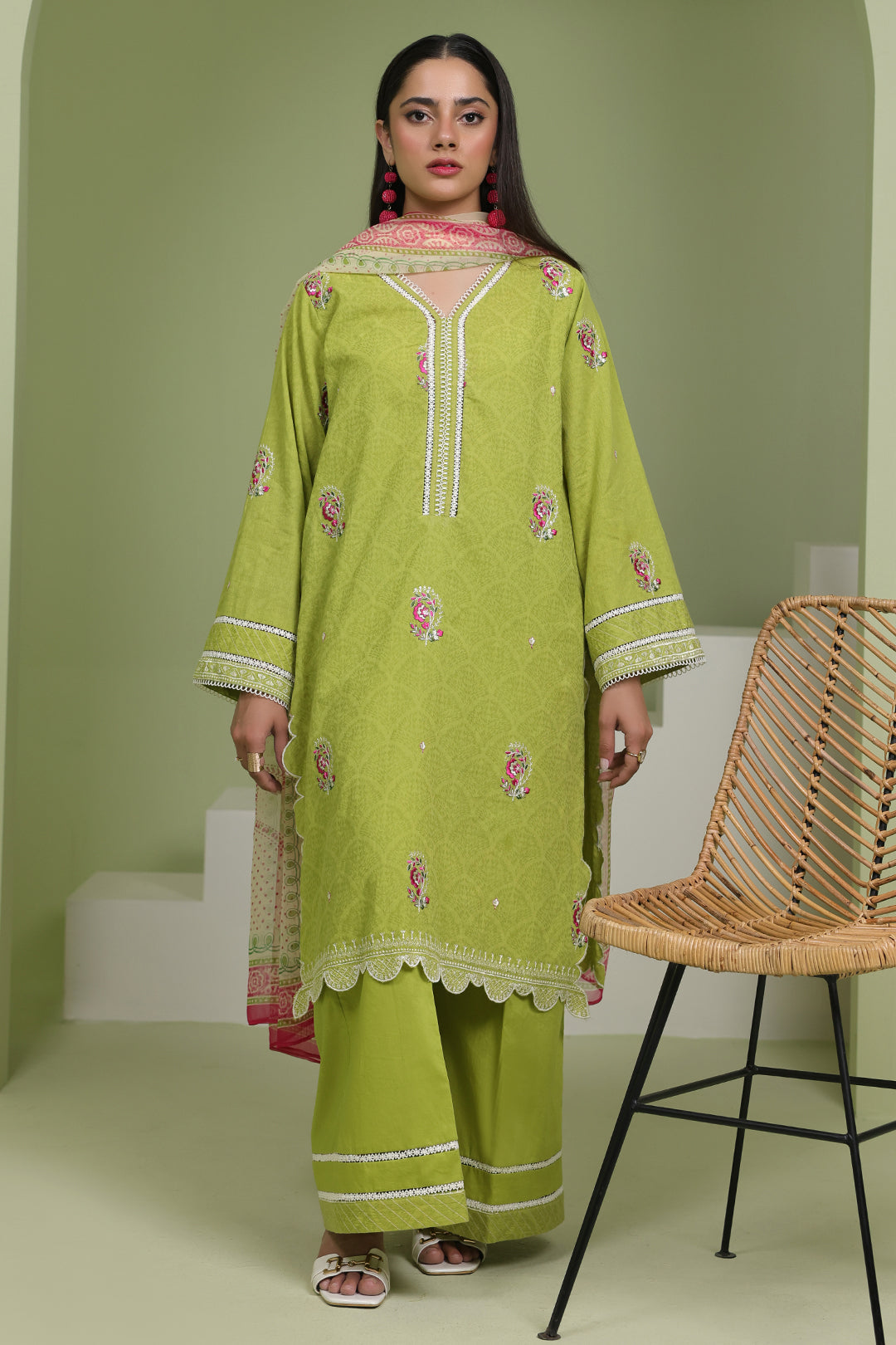 Zellbury | Unstitched 3 Piece Lawn | Embroidered Shirt Shalwar Dupatta - 1462 -  Zellbury Women Essential Unstitched - Original Designer Dress - House of Maryam