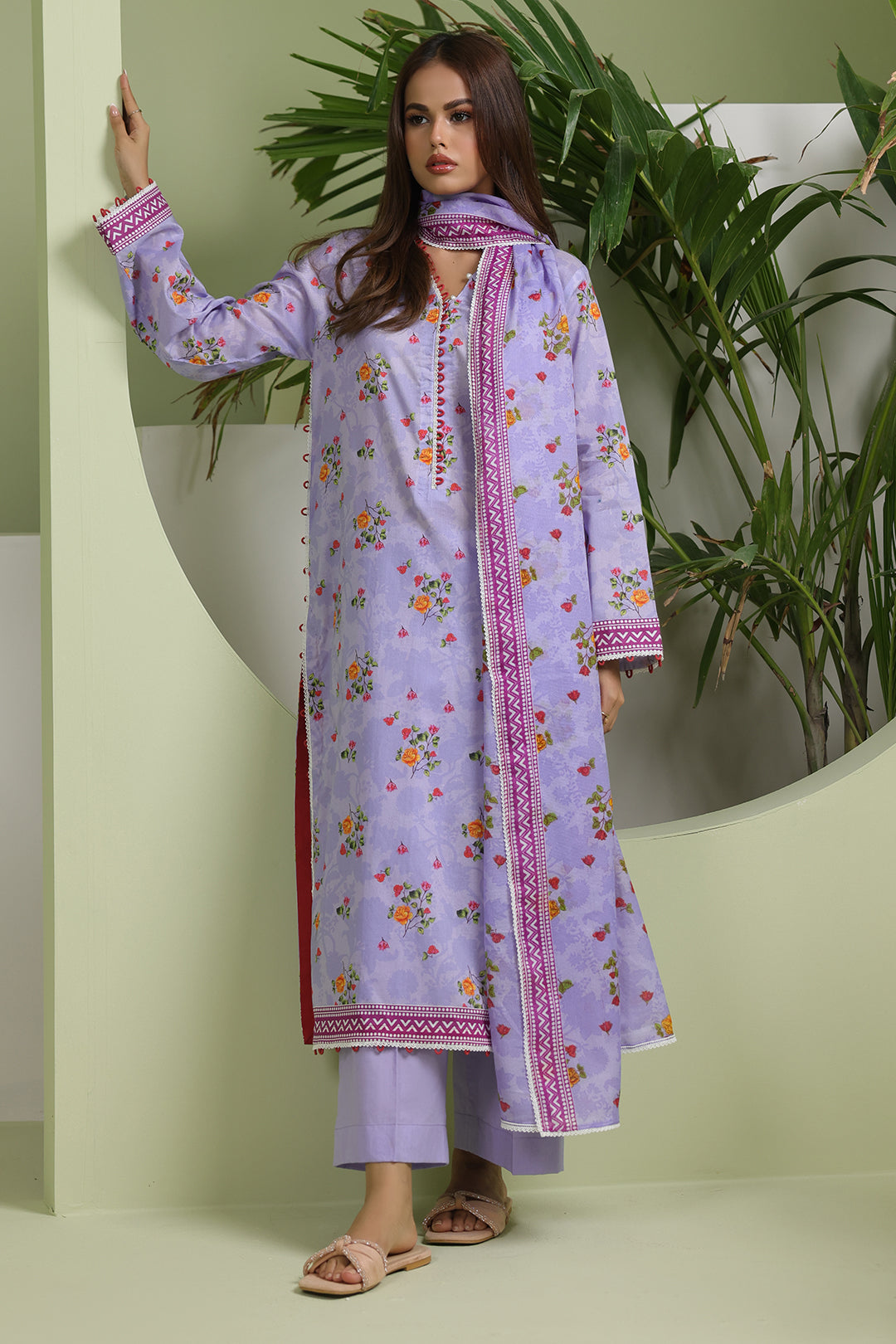 Zellbury | Unstitched 3 Piece Lawn | Shirt Shalwar Dupatta - 1420 -  Zellbury Women Essential Unstitched - Original Designer Dress - House of Maryam