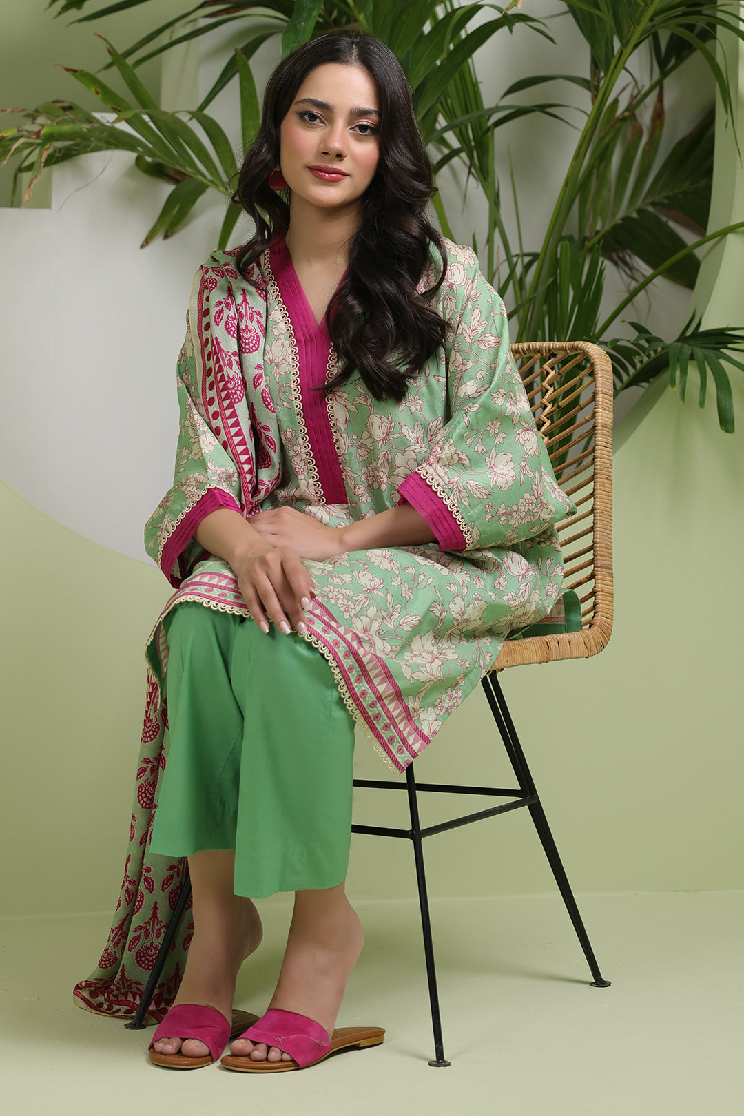 Zellbury | Unstitched 3 Piece Lawn | Shirt Shalwar Dupatta - 1502 -  Zellbury Women Essential Unstitched - Original Designer Dress - House of Maryam